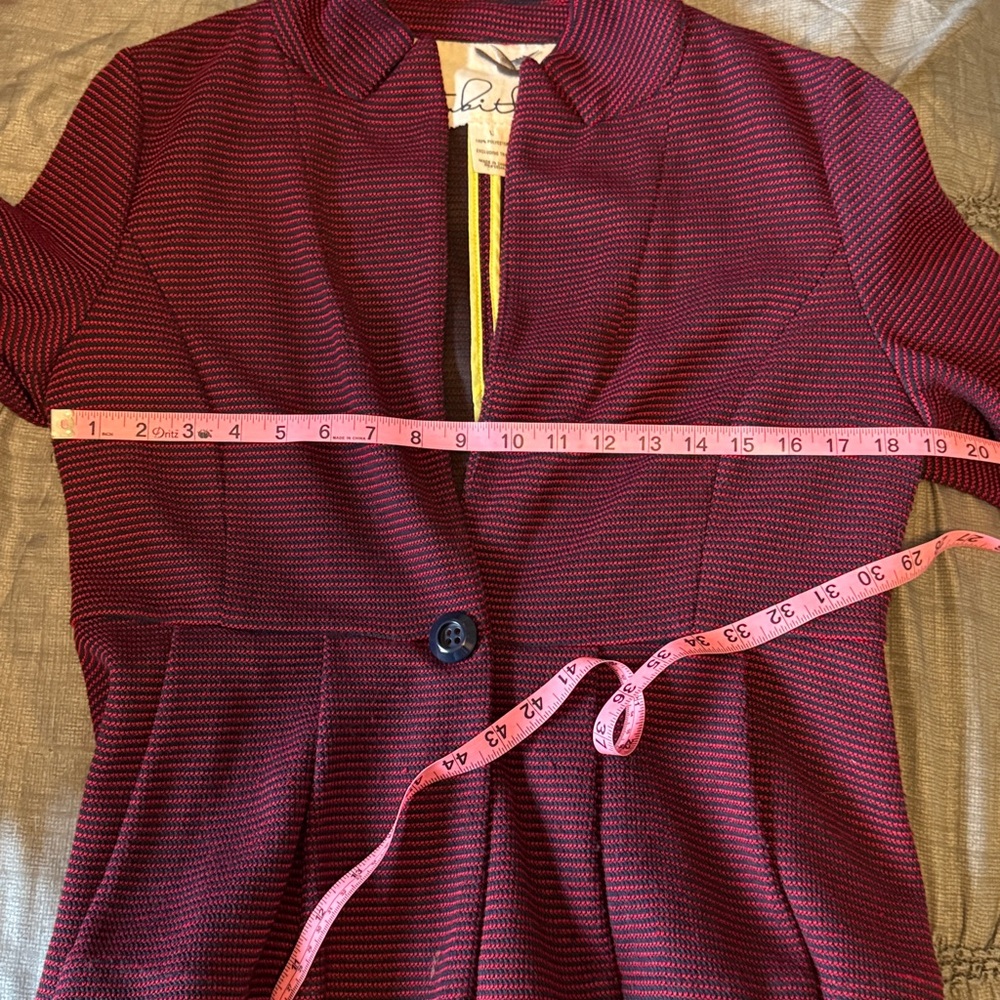 Anthropologie Tabitha Sz Large Striped Pom Pom Blazer GUC B1015 - Picture 6 of 8